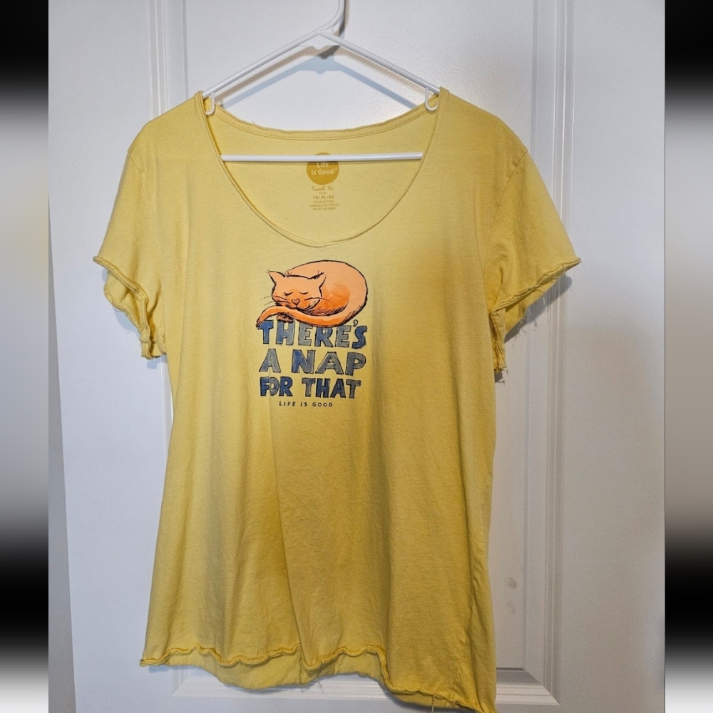 Life Is Good T-Shirt with Cat Design
